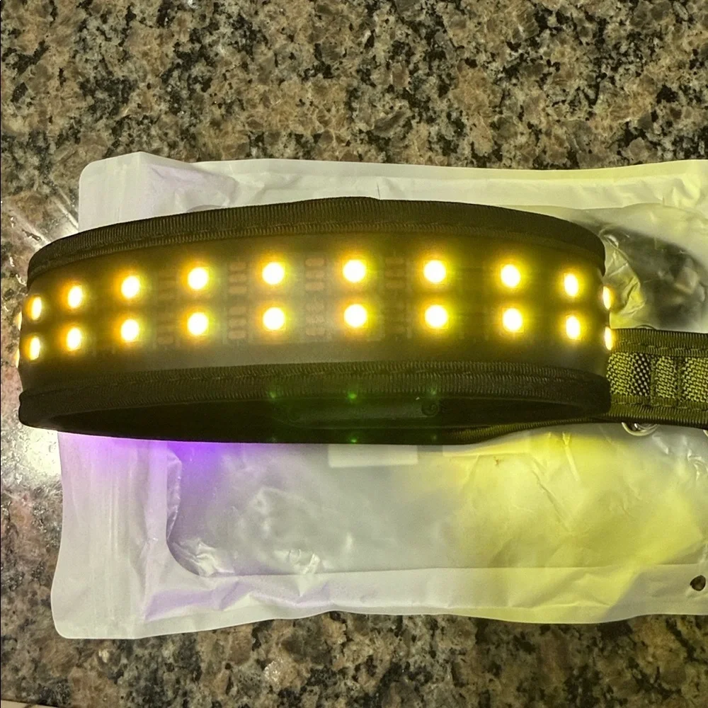 MEGAPAWS LED Dog Collar, Black, Extra Large: 24 to 28-in neck, 1.75-in wide